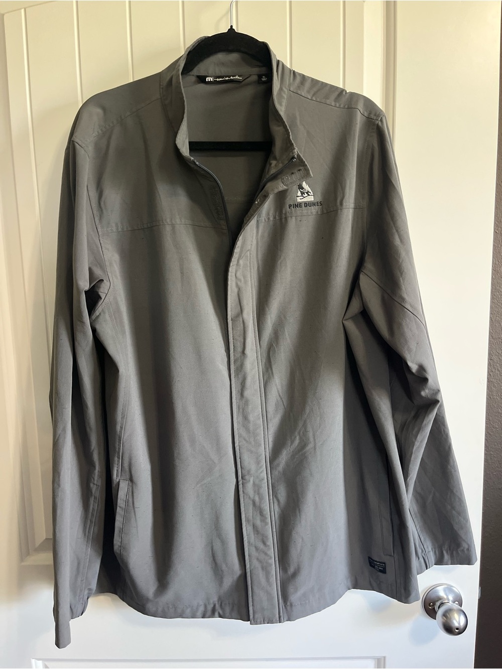 Travis Mathew Lightweight Full Zip Jacket Sz XL Pine Dunes Golf ⛳️ Logo Gray